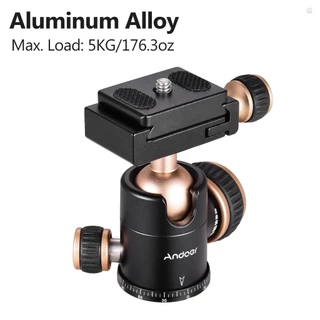 [Cameraworld]Andoer Q30 CNC Panorama ขาตั้งกล้องหัวบอลอลูมิเนียมอัลลอยด์วัสดุสูงสุด โหลด 5กิโลกรัม การหมุน 360 องศาพร้อมสกรู 1/4 นิ้ว 3/8 นิ้วรูสกรูแผ่นปลดเร็ว