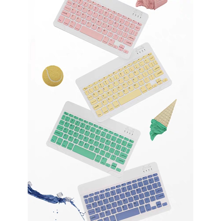 Keyboard ภาษาไทย-อังกฤษ คีย์บอร์ดตัวบลูทูธ ใช้ได้ กับไอแพค ไอโฟน แท็บเล็ต ซัมซุง หัวเว่ย สินค้าพร้อมส่งมีหลายสี