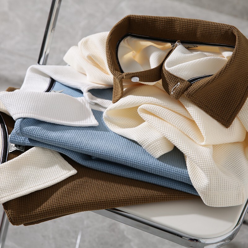 เสื้อโปโล แขนสั้น คอปก แฟชั่นสไตล์เกาหลี สําหรับผู้ชาย