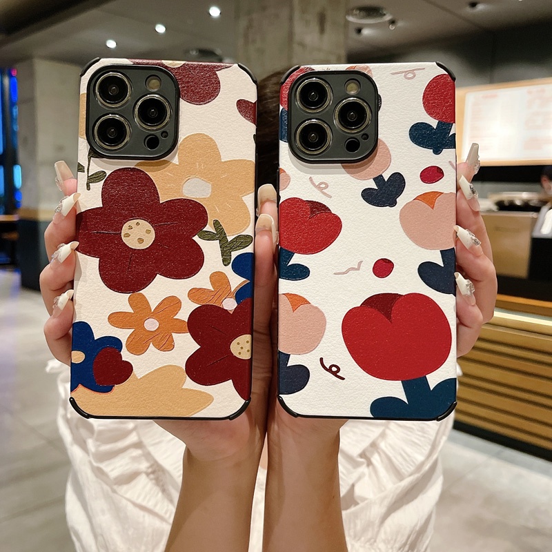 เคสซิลิโคน ลายดอกไม้ ป้องกันกล้อง สําหรับ OPPO Reno 11 10 8T 8 8z 7 7z 6 6z 5 5F Pro Plus 5G