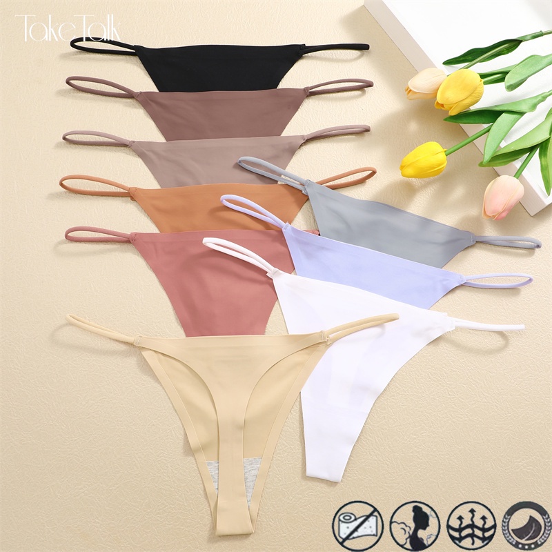 Take Talk กางเกงชั้นในจีสตริง เอวต่ํา ไร้รอยต่อ แบบนิ่ม สวมใส่สบาย สุดเซ็กซี่ สําหรับผู้หญิง