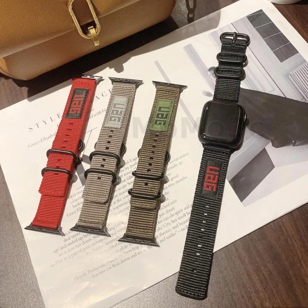 Uag สายนาฬิกาข้อมือไนล่อนถัก กันน้ํา สําหรับ iWatch Series Ultra 9 8 7 SE Gen 2 49/44/40/45 มม. 41 มม. 42 มม.