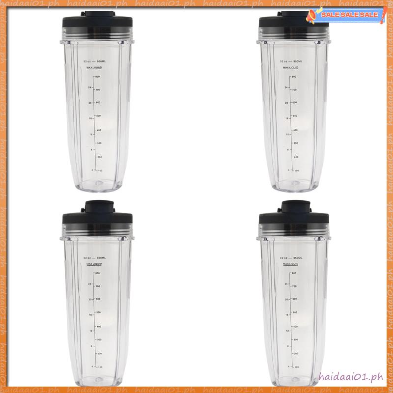 [QB W] 2X เครื่องคั้นน้ําผลไม้ 32OZ ถ้วยและฝาปิดพวยสําหรับ Ninja BL480 / BL490 / BL640 / BL680 อัตโน