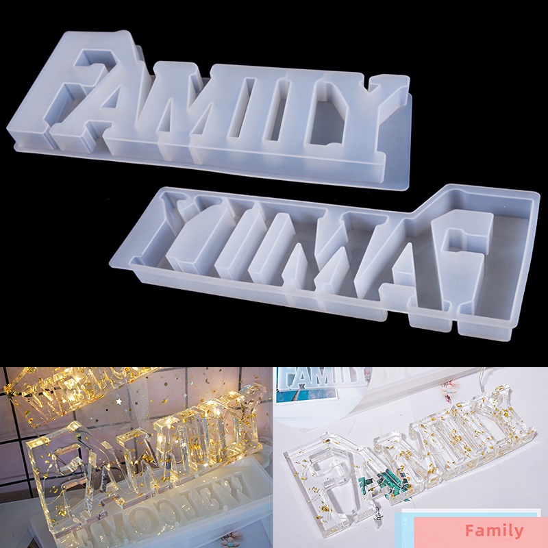 Family Sign Silicone Resin Casting Mold Jewelry Making Epoxy Mould Craft Tool