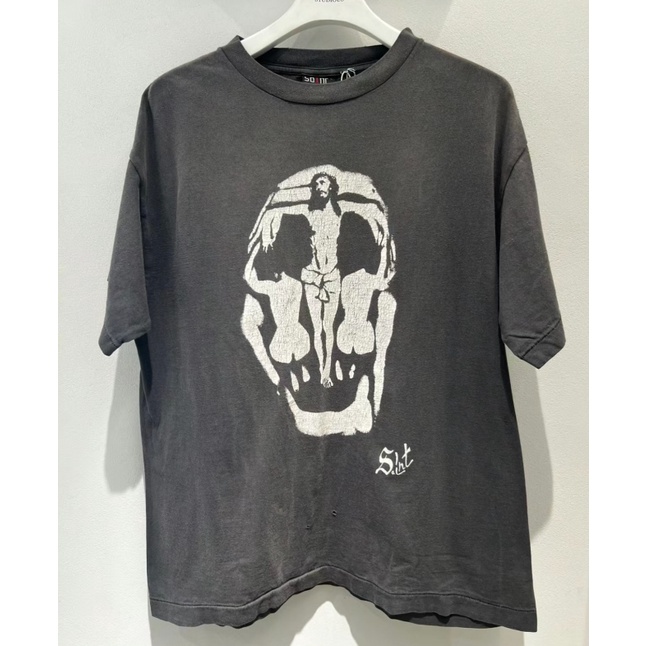High Street แฟชั่น SSSA1NT L0UIS ล้างวินเทจหลวมผู้ชายและผู้หญิงแขนสั้นคู่เสื้อยืดด้านบน