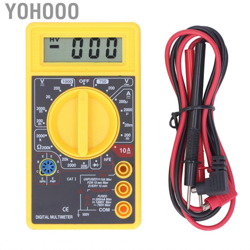 Yohooo Voltammeter  Current Voltage Meter Digital Multifunctional Portable for Power Production