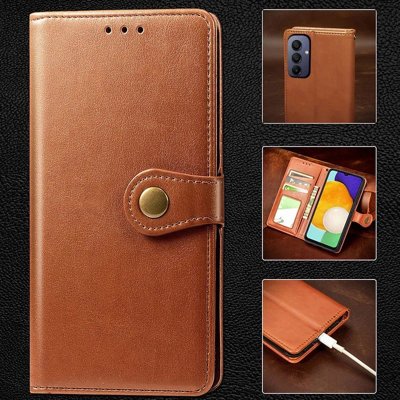เคสโทรศัพท์หนัง ฝาพับแม่เหล็ก กันกระแทก พร้อมช่องใส่บัตร สําหรับ Samsung Galaxy A05S A15 A25 A35 A55 A54 A34 A24 A14 A05 5G 4G