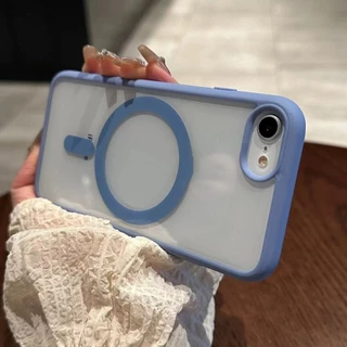 เคสโทรศัพท์มือถือแบบนิ่ม ใส กันกระแทก พร้อมคอยล์แม่เหล็กในตัว สําหรับ iPhone 7Plus 8Plus 7 8 X XS max 11 Pro max SE2020
