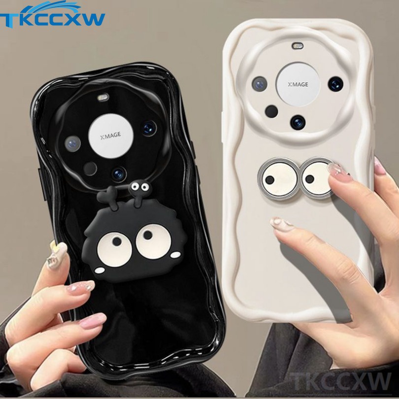 เคสโทรศัพท์มือถือแบบนิ่ม ขอบโค้ง ลายการ์ตูนตา 3D น่ารัก สําหรับ Huawei Mate 60 Mate 50 Mate 40 Mate 