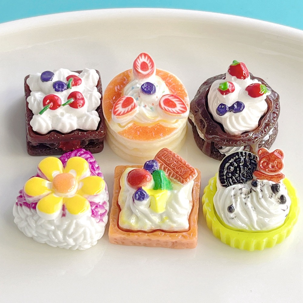 [4 #] ครีมดอกไม้ ขนาดเล็ก สองชั้น เค้ก เรซิ่น อุปกรณ์เสริม กาวครีม diy เครื่องประดับผม ที่คาดผม เคสโทรศัพท์ ตกแต่งจี้ รองเท้า หัวเข็มขัด อุปกรณ์เสริม SC