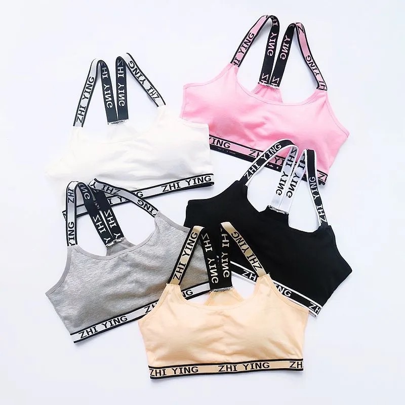 สปอร์ตบรานักเรียน เสื้อซับในเด็ก เสื้อในเด็กวัยรุ่น ผ้าฝ้ายเนื้อนุ่ม มีฟองน้ำในตัว ฟองน้ำถอดได้ Free Size
