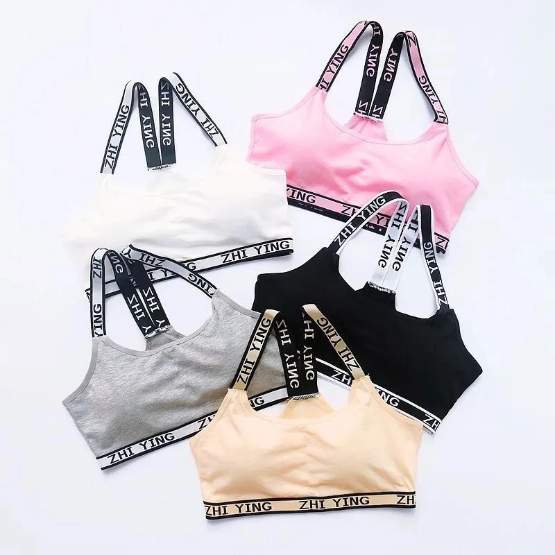 สปอร์ตบรานักเรียน เสื้อซับในเด็ก เสื้อในเด็กวัยรุ่น ผ้าฝ้ายเนื้อนุ่ม มีฟองน้ำในตัว ฟองน้ำถอดได้ Free Size