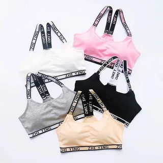 สปอร์ตบรานักเรียน เสื้อซับในเด็ก เสื้อในเด็กวัยรุ่น ผ้าฝ้ายเนื้อนุ่ม มีฟองน้ำในตัว ฟองน้ำถอดได้ Free Size