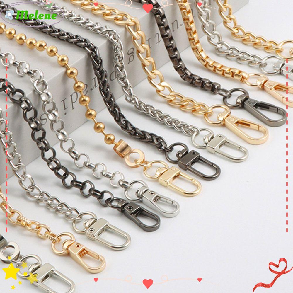 Melene สายโซ่โลหะอัลลอย แบบเปลี่ยน สําหรับกระเป๋าถือ กระเป๋าสะพายไหล่ 120 ซม. DIY