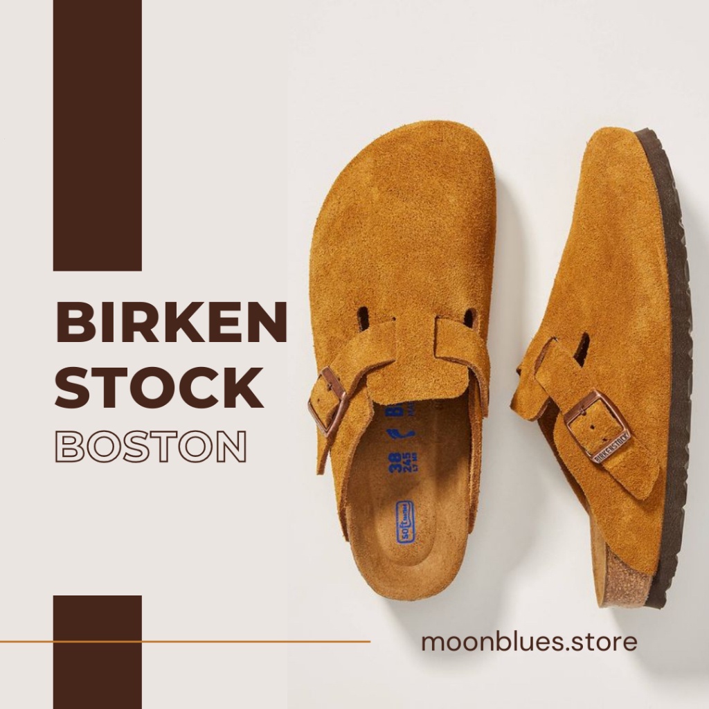 Birkenstock Boston รองเท้าแตะ หนังวัวแท้ 100%