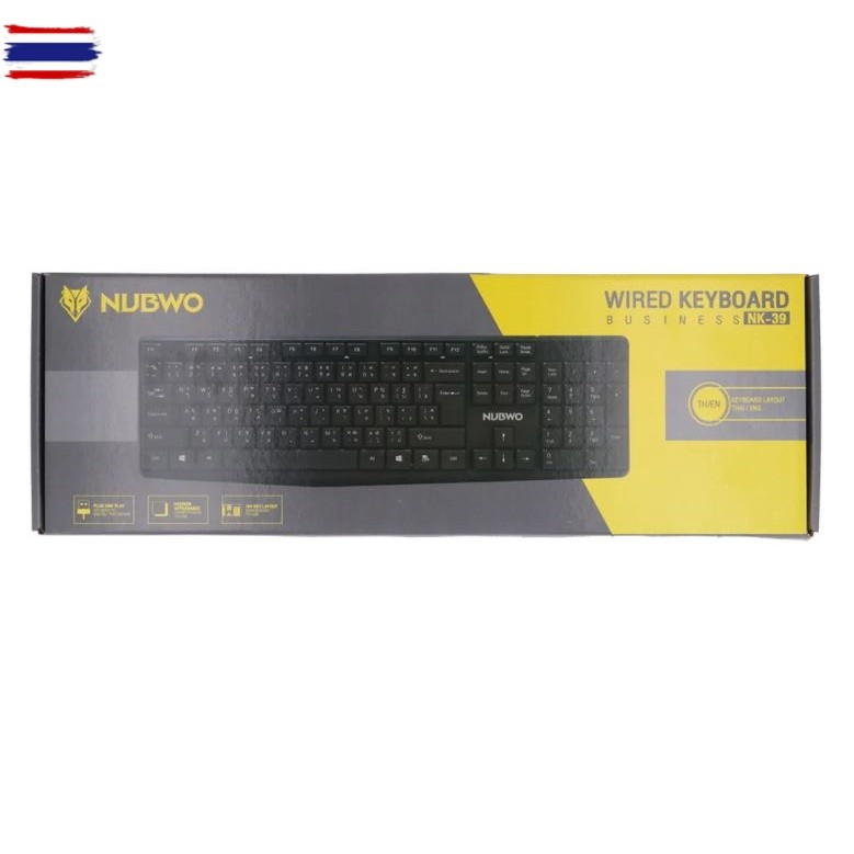 Nubwo NK-39-NK42-NK48-NK49/MD 674  Wired Keyboard คีย์อร์ดทรงมาตรฐานแป้นภาษาไทย เสียงรกวนในการพิมพ์ 