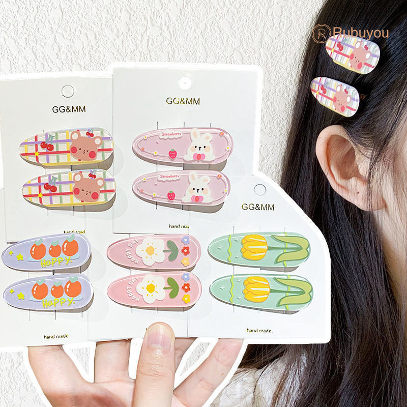 Rubuyou 1 ชิ้น น่ารักสไตล์กิ๊บการ์ตูน ที่ไร้รอยต่อกิ๊บสําหรับสาวอารมณ์หวานสาวเรียบคลิปผมหัก ใบเรียกเก็บเงินเป็ด