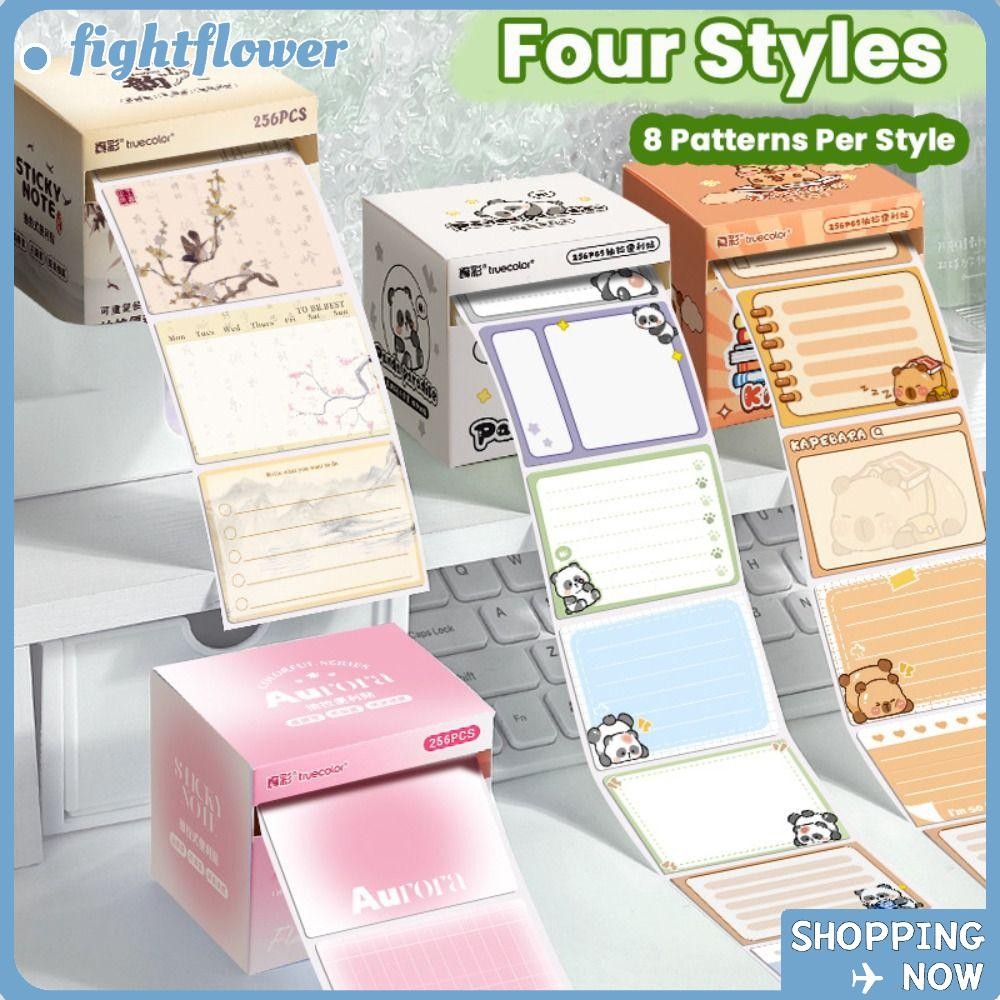 Fight 256 ชิ้น/เซ็ต Sticky Notes, ดึงออกประเภท Capybara ป้ายสติกเกอร์, มัลติฟังก์ชั่น DIY กาวเต็มฉีกขาดได้ Notepad ของขวัญ