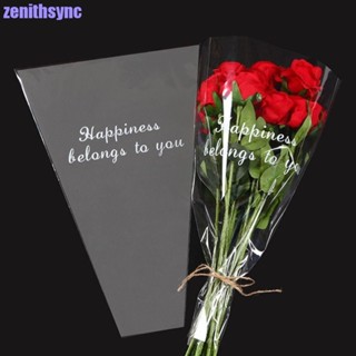Zenithsync 50 ชิ้นถุงบรรจุดอกไม้,กระดาษห่อกันน้ําโปร่งใส,ถุง…