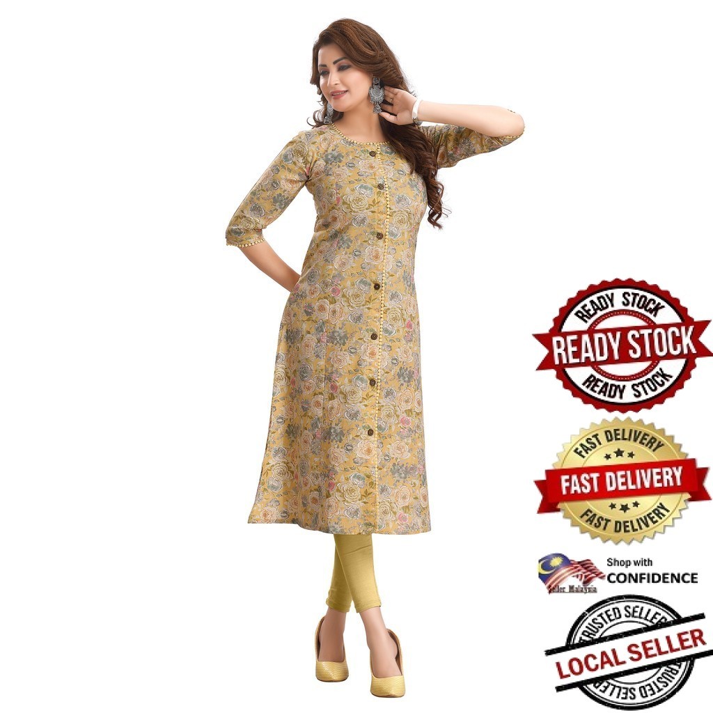 Kurti Indian Women Kurtis Top Saree Sari Punjabi Suit Readymade Kurti UD1716PG