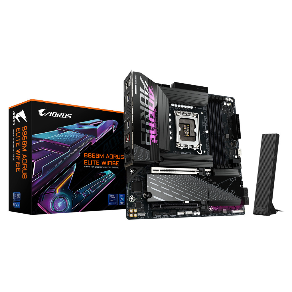 MAINBOARD (เมนบอร์ด) GIGABYTE B860M AORUS ELITE WIFI6E B860M A ELITE 1.0 - สีดำ