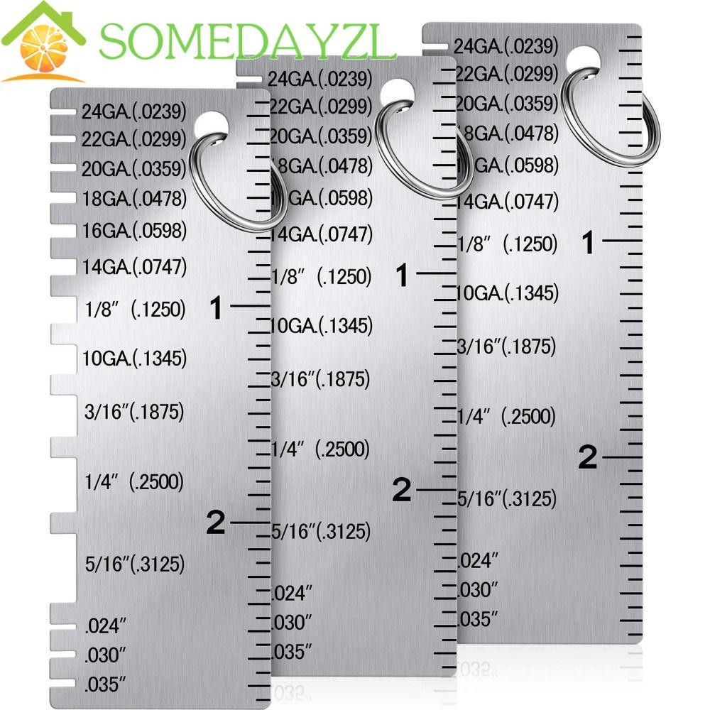 Somedayzl ความหนาไม้บรรทัด Gauge เส้นผ่านศูนย์กลางเครื่องมือวัดสแตนเลสรอบ AWG SWG 0-36 เครื่องเชื่อม