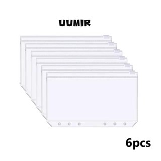Uumir 6 ชิ้นซิป Binder Pouches, กันน้ํา PVC 6 หลุม Binder กร…