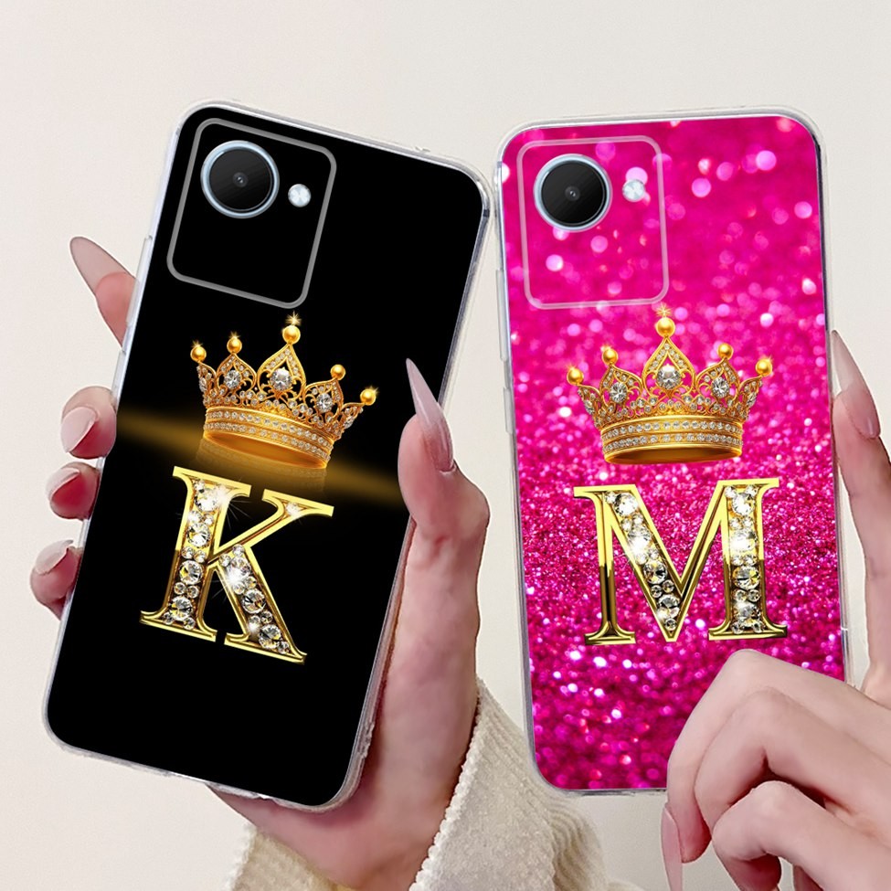 สําหรับrealme C30 C30SกรณีใสความงามAZ Letter Soft TPUปกหลังสําหรับRealme C30S RMX3690 เคสโทรศัพท์RMX