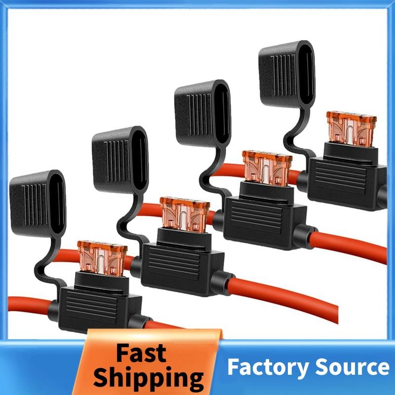 10 Gauge Fuse Holder - 10 AWG Inline Fuse Holder 40 AMP ATC Blade ฟิวส์ (4 แพ็ค) ยานยนต์ Retrofit ฟิ