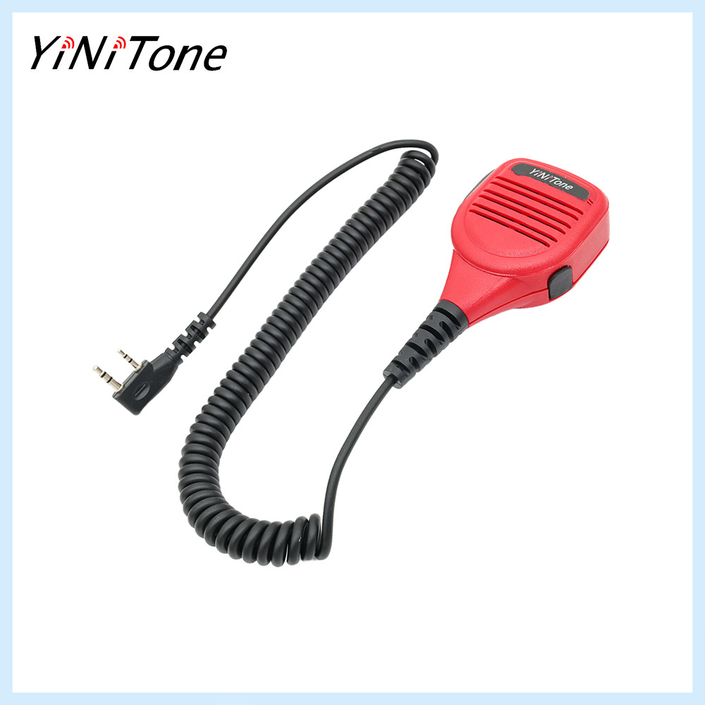 Yinitone PMMN4013A TK ไมโครโฟนเสียงสีแดงแบบพกพา PTT 2 ขา K ปลั๊กสําหรับ Baofeng UV-5R BF-888S Kenwoo
