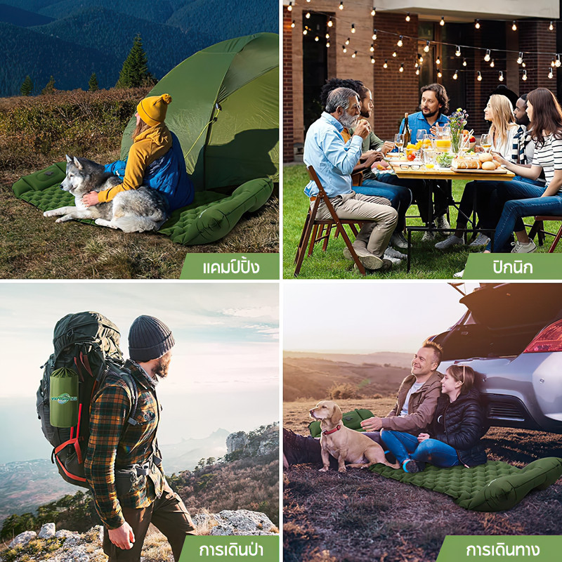 ที่นอนลม มีหมอน ที่นอนลมกลางแจ้ง เบาะนอนพกพา 190*60ซม เตียงเป่าลม ที่นอนแคมป์ปิ้ง พกพาสะดวก - รูปที่ 7