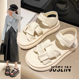 JUSLIN   รองเท้าแตะผู้หญิง ส้นแบน ใส่สบาย สไตล์เกาหลี รองเท้าแฟชั่น 2023 ใหม่  Stylish สไตล์เกาหลี คุณภาพสูง ทันสมัย B98G0QF 37Z230910