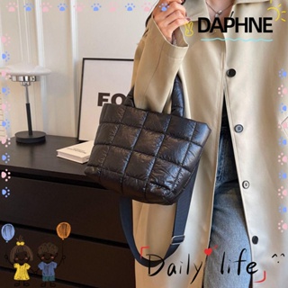 Daphne กระเป๋าถือ กระเป๋าช้อปปิ้ง ผ้าฝ้าย ขนาดใหญ่ จุของได้เยอะ ลายสก๊อต น้ําหนักเบา แฟชั่นฤดูหนาว สําหรับผู้หญิง