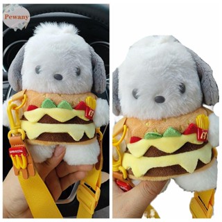 Pewany กระเป๋าสะพายไหล่ ผ้ากํามะหยี่ขนนิ่ม ลายตุ๊กตา Pochacco Hamburger เหมาะกับของขวัญวันเกิด สําหรับสุภาพสตรี