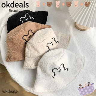 Okdeals หมวกบักเก็ตแฟชั่น กันแดด ให้ความอบอุ่น แฟชั่นฤดูหนาว