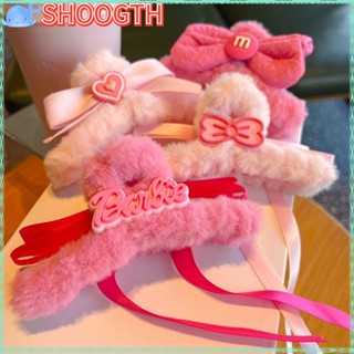 Shoogth กิ๊บติดผม ขนาดใหญ่ สีชมพู สําหรับตุ๊กตาบาร์บี้ 2 ชิ้น