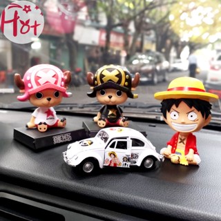 Goldensquare GE ตุ๊กตาหัวเขย่า ลายการ์ตูนอนิเมะ Luffy Zoro Bobblehead สําหรับตกแต่งภายในรถยนต์