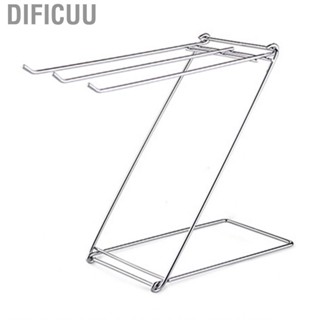 Dificuu Floor Towel Holder  Foldable Z Shaped Stainless Steel 3 Bars Ergonomic for Home Accessories