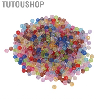 Tutoushop 500 Pcs Acrylic Round Beads Colorful Small Hole Loose