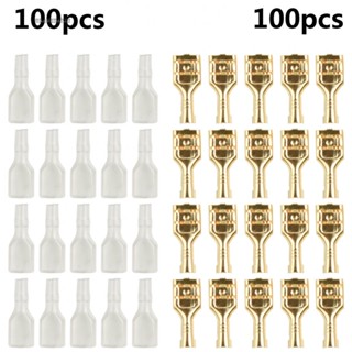 【GRCEKRIN】Spade Terminal Connectors Insulating sleeves 0.5mm²-1.5mm² Gold/Transparent