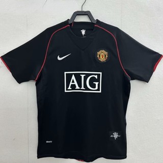 เสื้อกีฬาแขนสั้น ลายทีมชาติฟุตบอล Manchester United Two Guest 2007-08 ชุดเยือน สไตล์เรโทร แห้งเร็ว สําหรับผู้ชาย ไซซ์ S-XXL