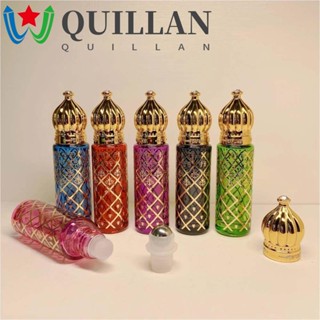 Quillan ขวดแก้วใส่ครีมบํารุงรอบดวงตา 8 มล. พร้อมลูกกลิ้ง แยกน้ํามัน สีทอง