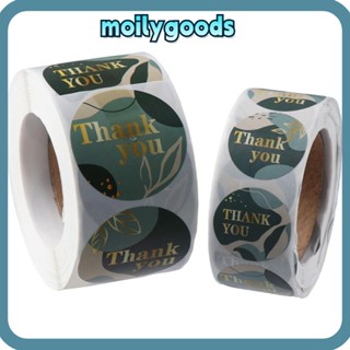 Moilyhd สติกเกอร์ฉลาก Thank You ขนาดเล็ก สีเขียว สําหรับติดตกแต่งเครื่องเขียน 2 ม้วน