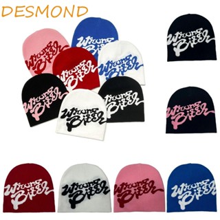 Desmond Skullies หมวกบีนนี่ ผ้าถักยืดหยุ่น ลายตัวอักษร สีพื้น เหมาะกับใส่กลางแจ้ง