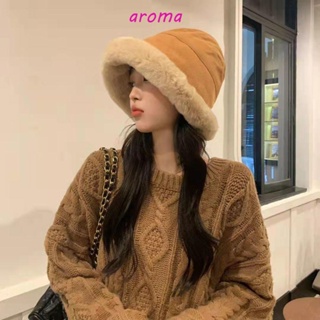 Aroma หมวกปีกกว้างลําลอง กันลม ให้ความอบอุ่น สไตล์ญี่ปุ่น สําหรับผู้หญิง