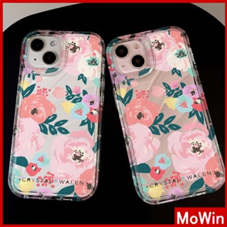 Mowin - เข้ากันได้สำหรับ เคสไอโฟน เคสไอโฟน11 เคส iphone 11 โปรแม็กซ์ ระลอกน้ำเคสใสTPUกันกระแทกนุ่มใสโรแมนติกดอกไม้สีชมพูเข้ากันได้กับiPhone 13 Pro Max 12 Pro Max 11 XR XS 7Plus 8Plus