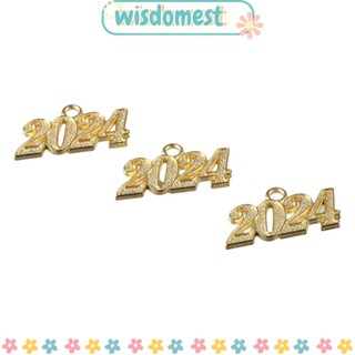 WISDOMEST จี้ตัวอักษร สีทอง 2024 สําหรับปีใหม่ 2024 50 ชิ้น