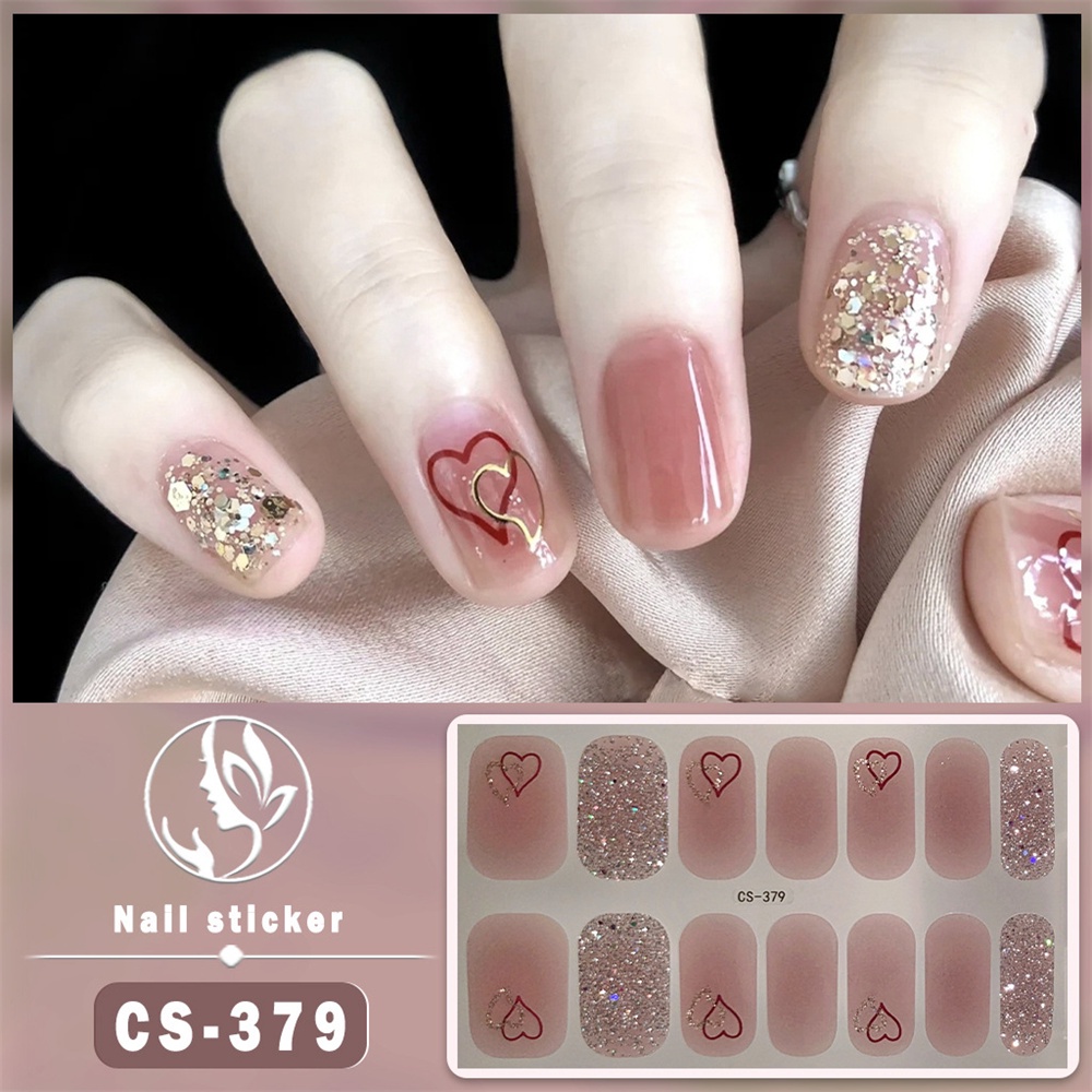 ชุดสติกเกอร์เจล สีมาการอง 39 แบบ พร้อมปลายเล็บ แบบเปลี่ยน 14 ชิ้น