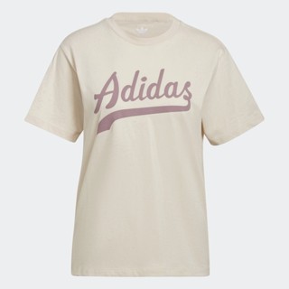 adidas ไลฟ์สไตล์ เสื้อยืดสไตล์บาสเกตบอลทันสมัย ผู้หญิง สีเบจ HD9777