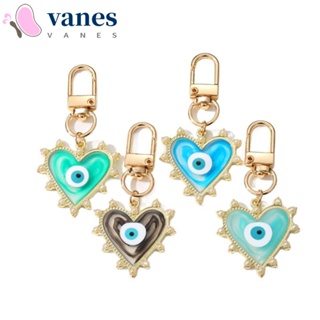 Vanes1 พวงกุญแจ จี้รูปตาชั่วร้าย หัวใจ ตาชั่วร้าย สีทอง หลากสี เครื่องประดับ สําหรับห้อยกระเป๋า